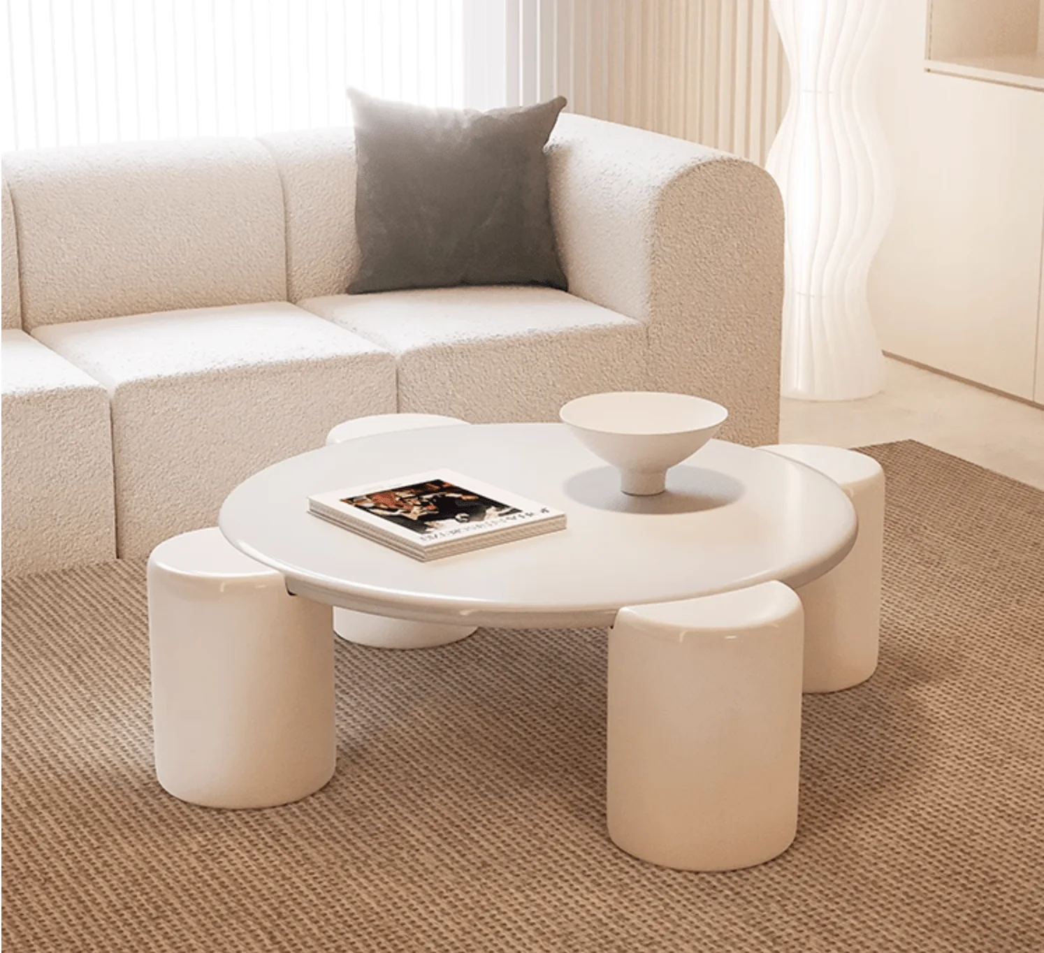 Nova Flower Nesting Coffee Table, White - Image 8