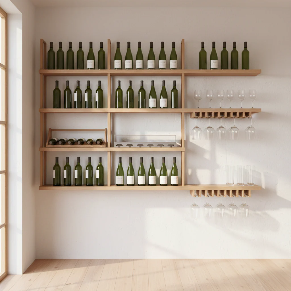 Novo 6 Bottle Silver Finish Wine Rack - Image 4