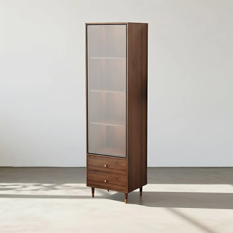 Pahlavi Wine Storage With Glass Door & Wine Rack, Solid Wood