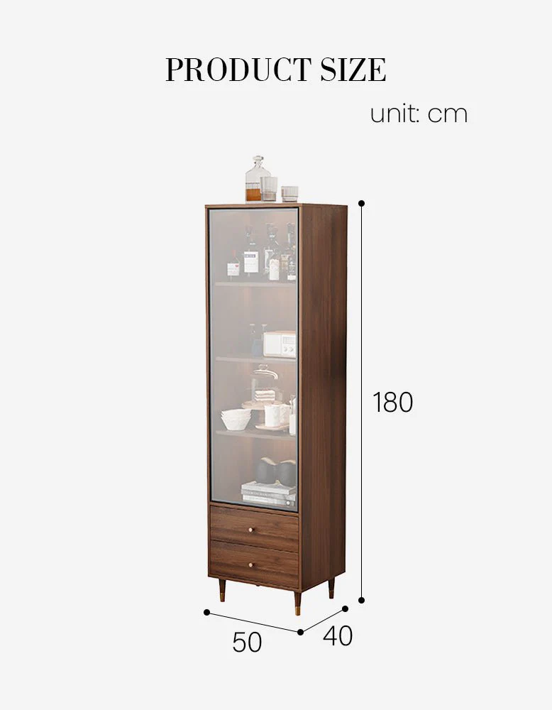 Pahlavi Wine Storage With Glass Door & Wine Rack, Solid Wood - Image 12