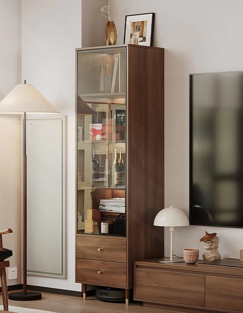 Pahlavi Wine Storage With Glass Door & Wine Rack, Solid Wood - Image 3