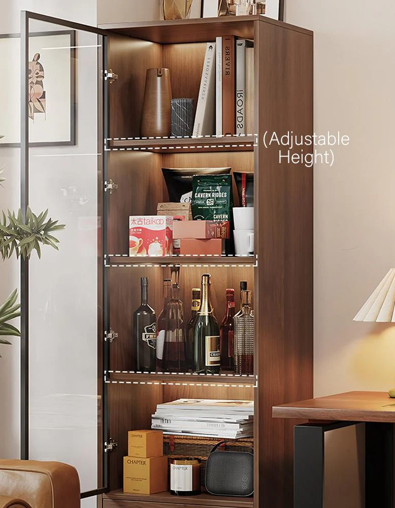 Pahlavi Wine Storage With Glass Door & Wine Rack, Solid Wood - Image 8
