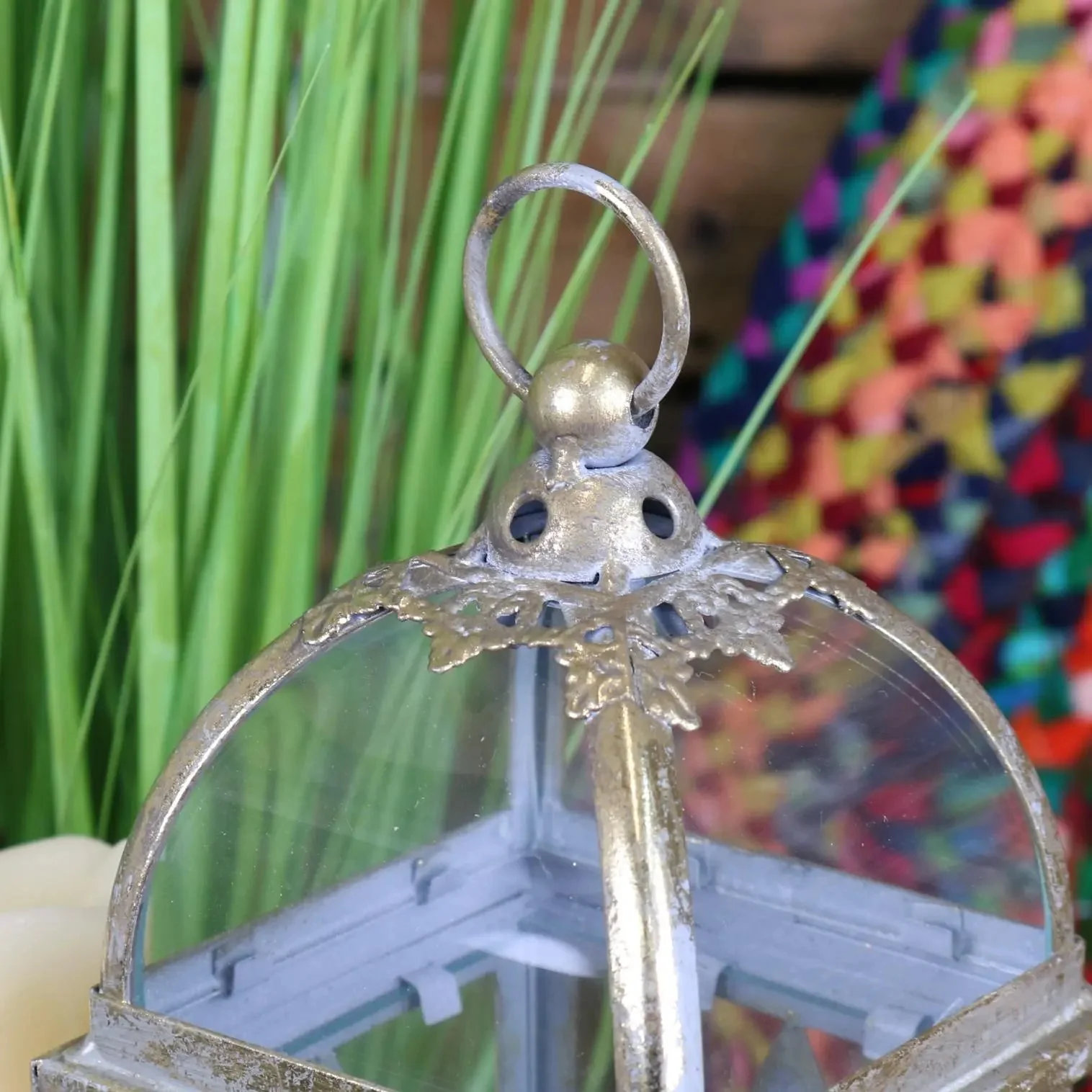 Patera Antique Style Square Lantern Star Design - Image 5