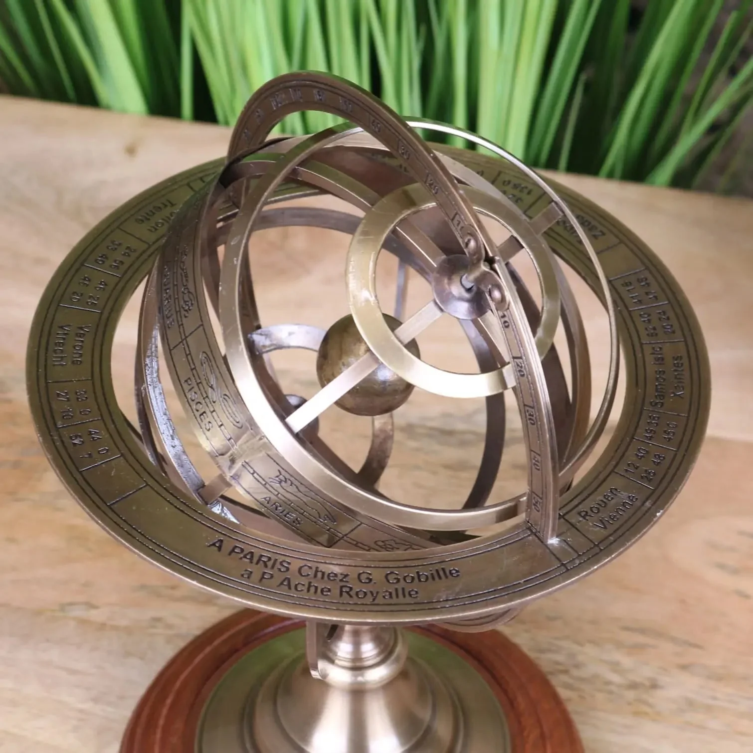 Ponnur Large Brass Armillary Sphere Ornament 30cm - Image 4