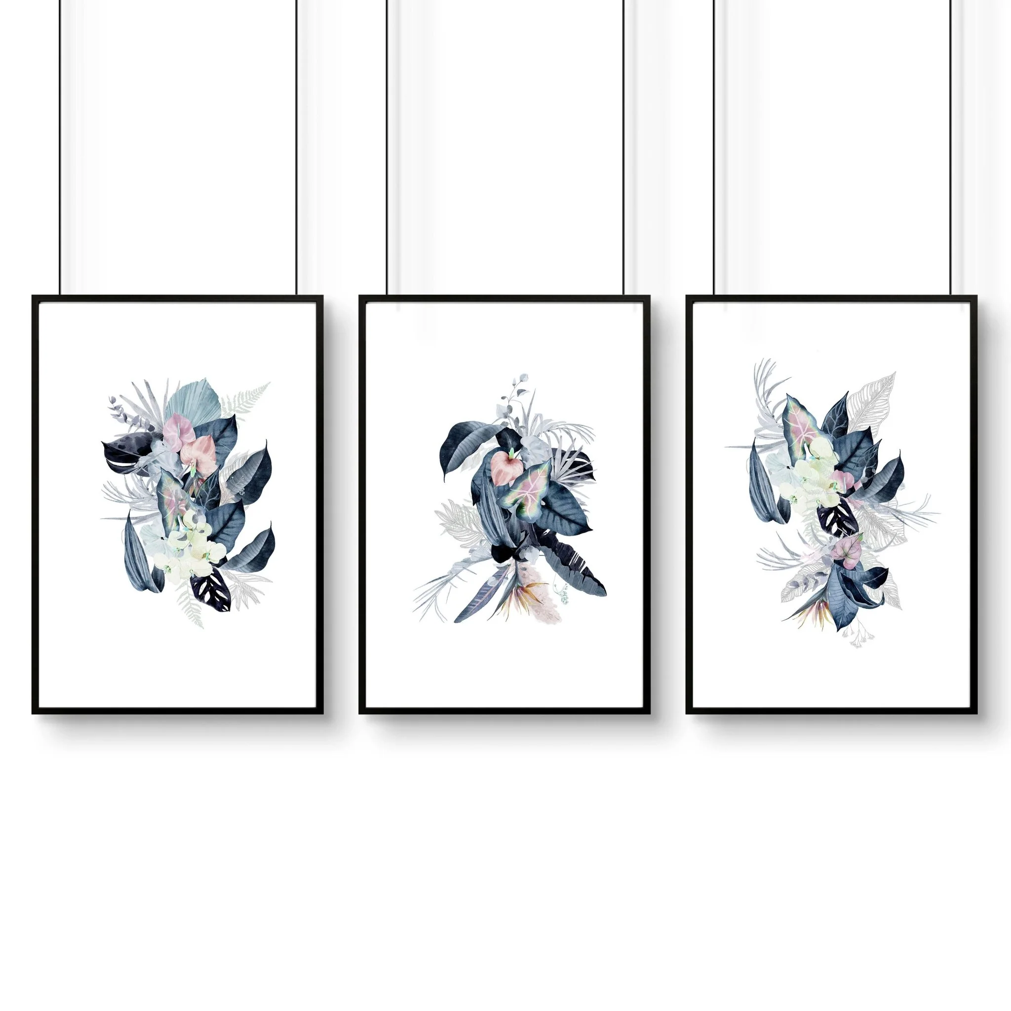 Prints for a bathroom wall | set of 3 Tropical wall art - Image 8