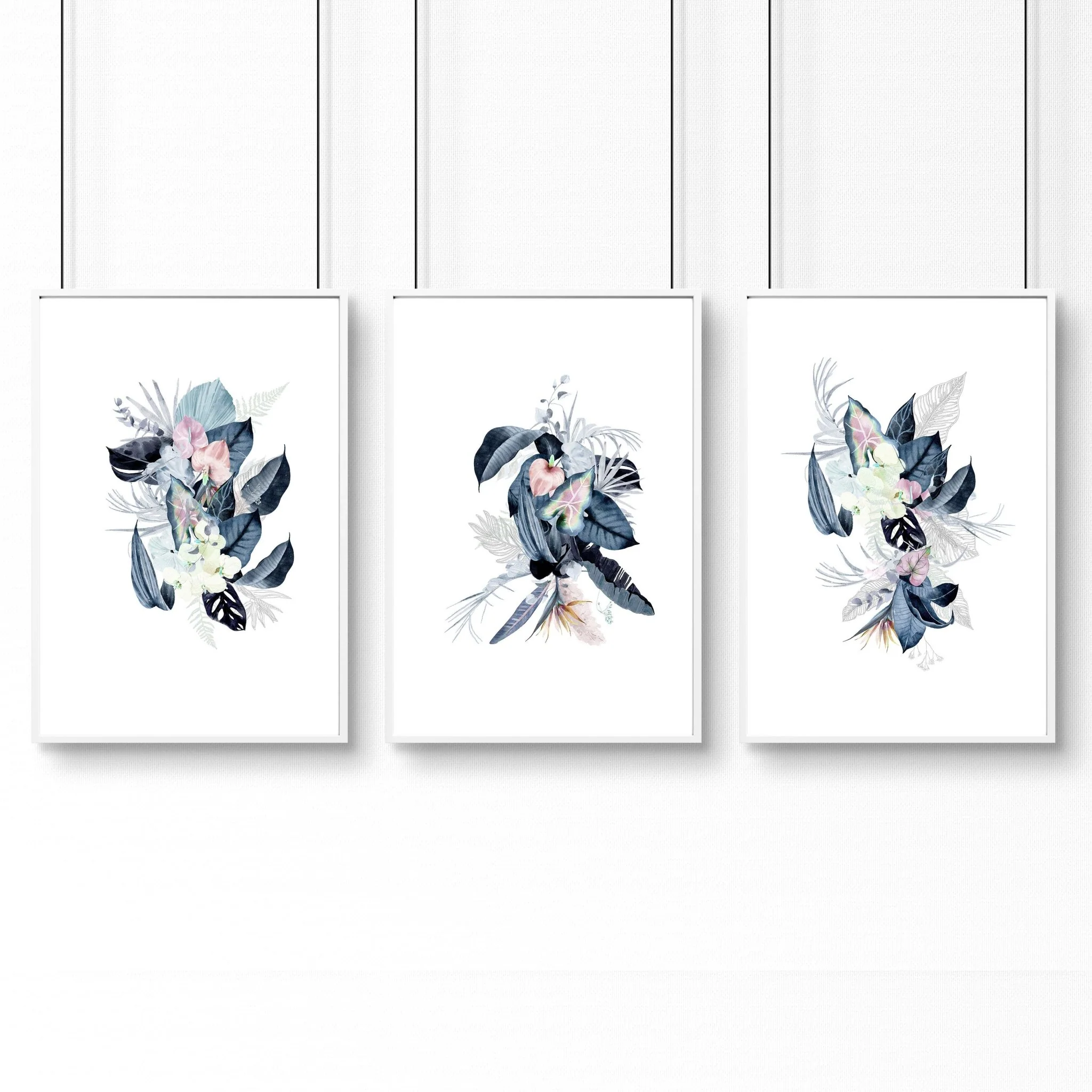 Prints for a bathroom wall | set of 3 Tropical wall art - Image 9
