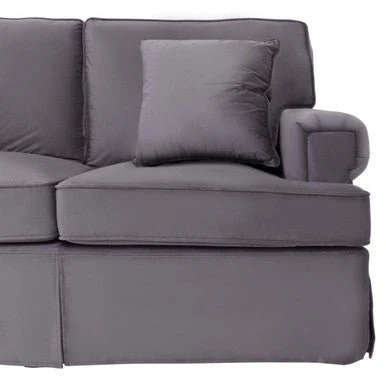 Ralph Three Seat Grey Velvet Sofa - Image 9