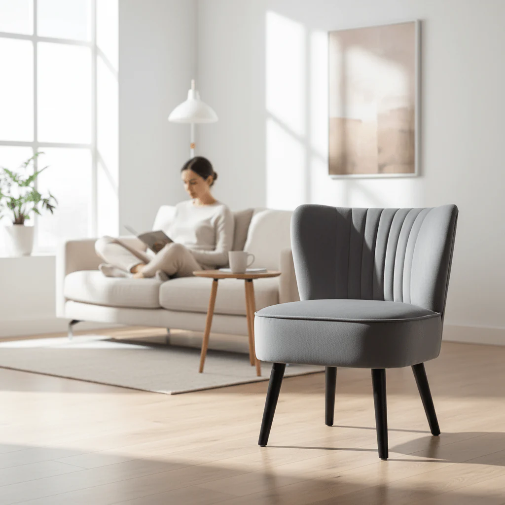 Regents Park Grey Velvet Chair - Image 2