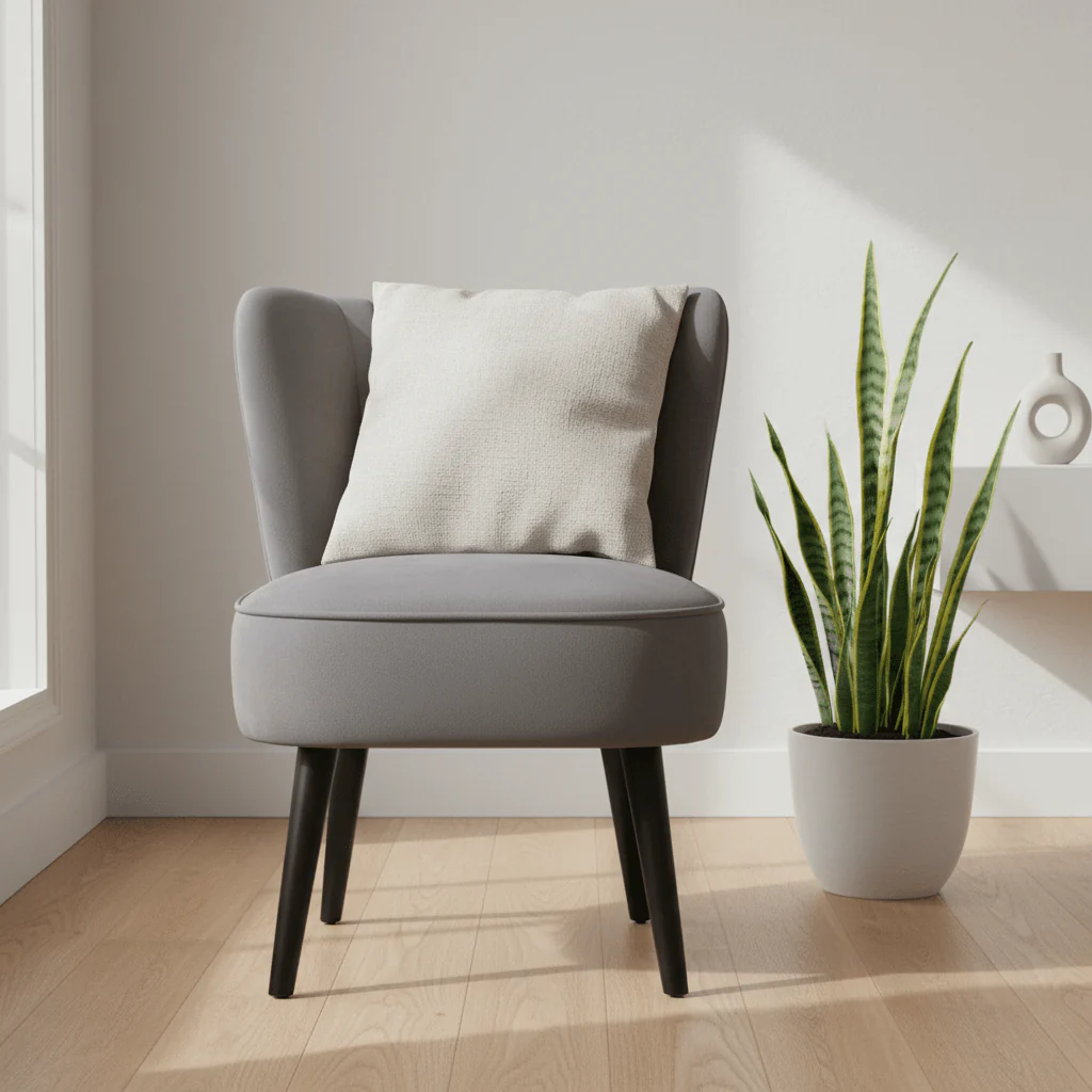 Regents Park Grey Velvet Chair - Image 3