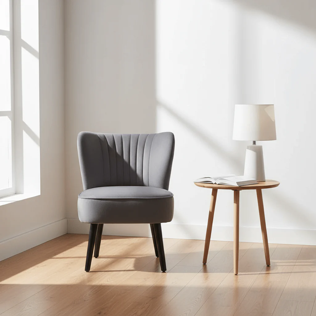 Regents Park Grey Velvet Chair - Image 4