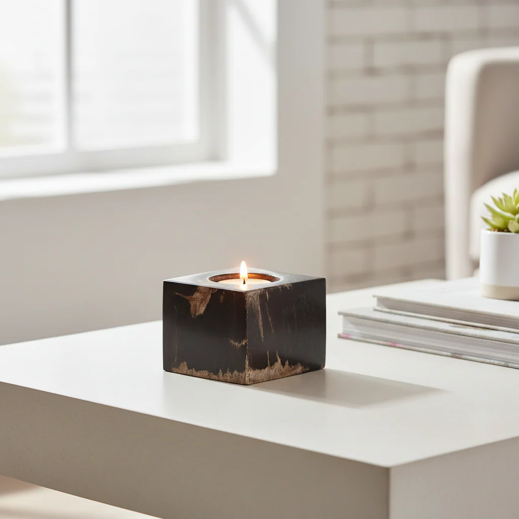 Relic Dark Petrified Wood Tealight Holder - Image 4