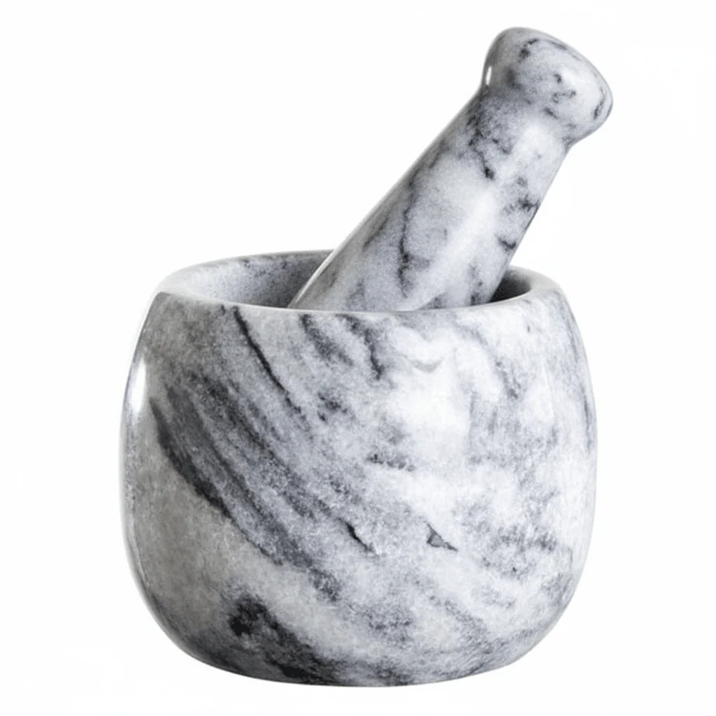 Salerno Grey Marble Clean Sided Mortar And Pestle