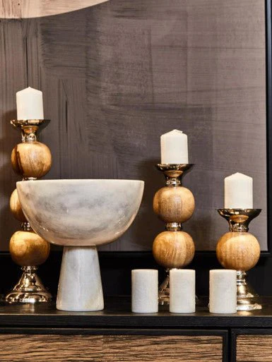 Salmo Large White Marble Pedestal Bowl - Image 8