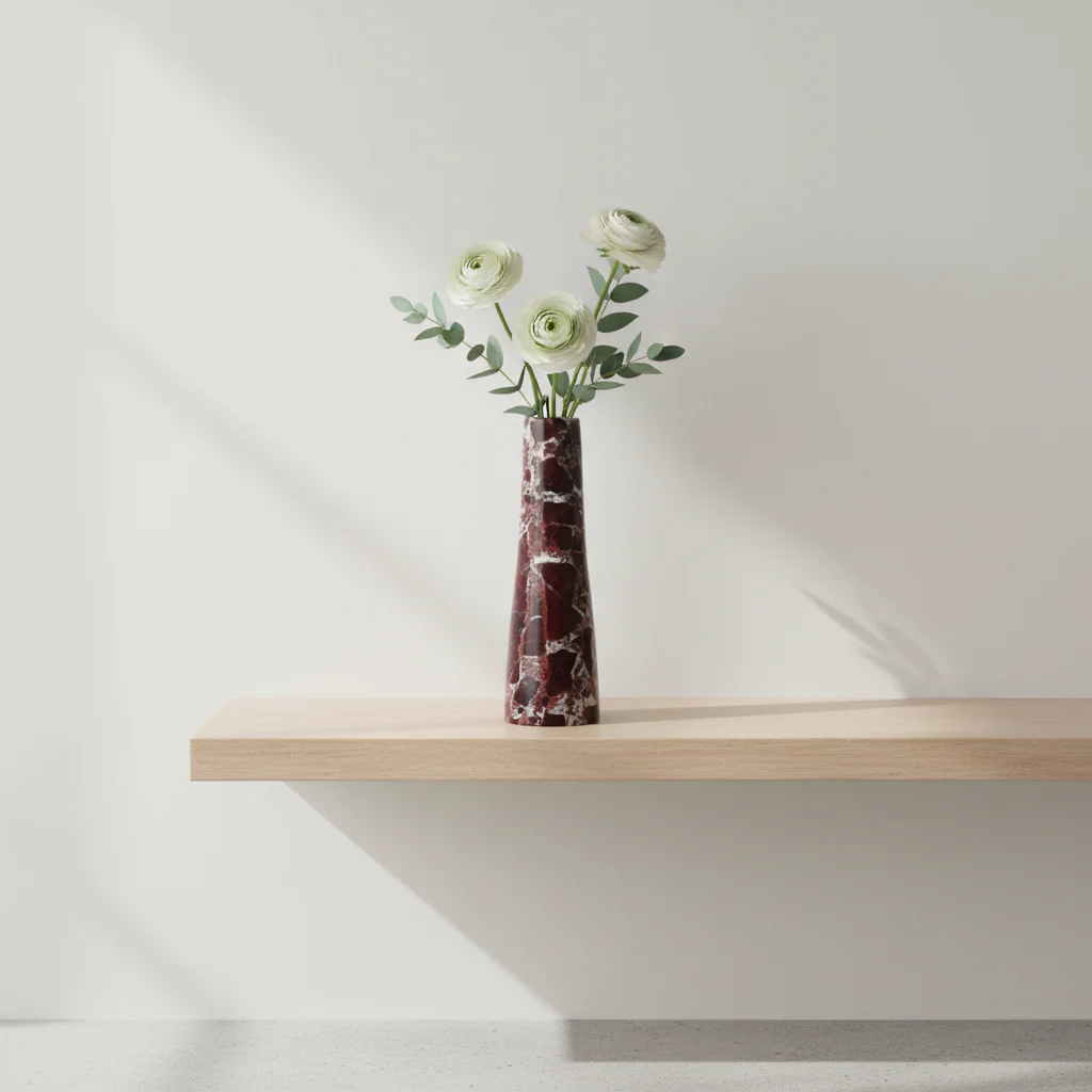 Salmo Red Marble Tapered Vase - Image 4