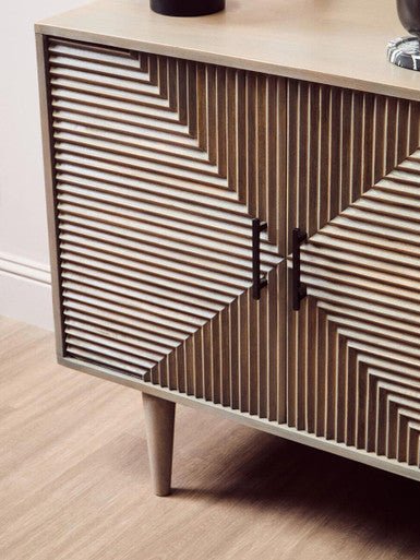 Satna Jute Black and White Design Mango Wood Sideboard - Image 11
