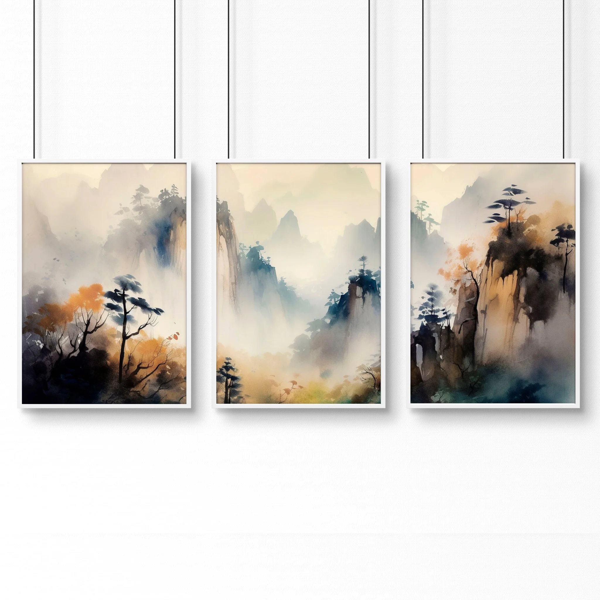 Set of 3 Framed Pictures | Set of 3 Asian Inspired Wall art Prints - Image 17