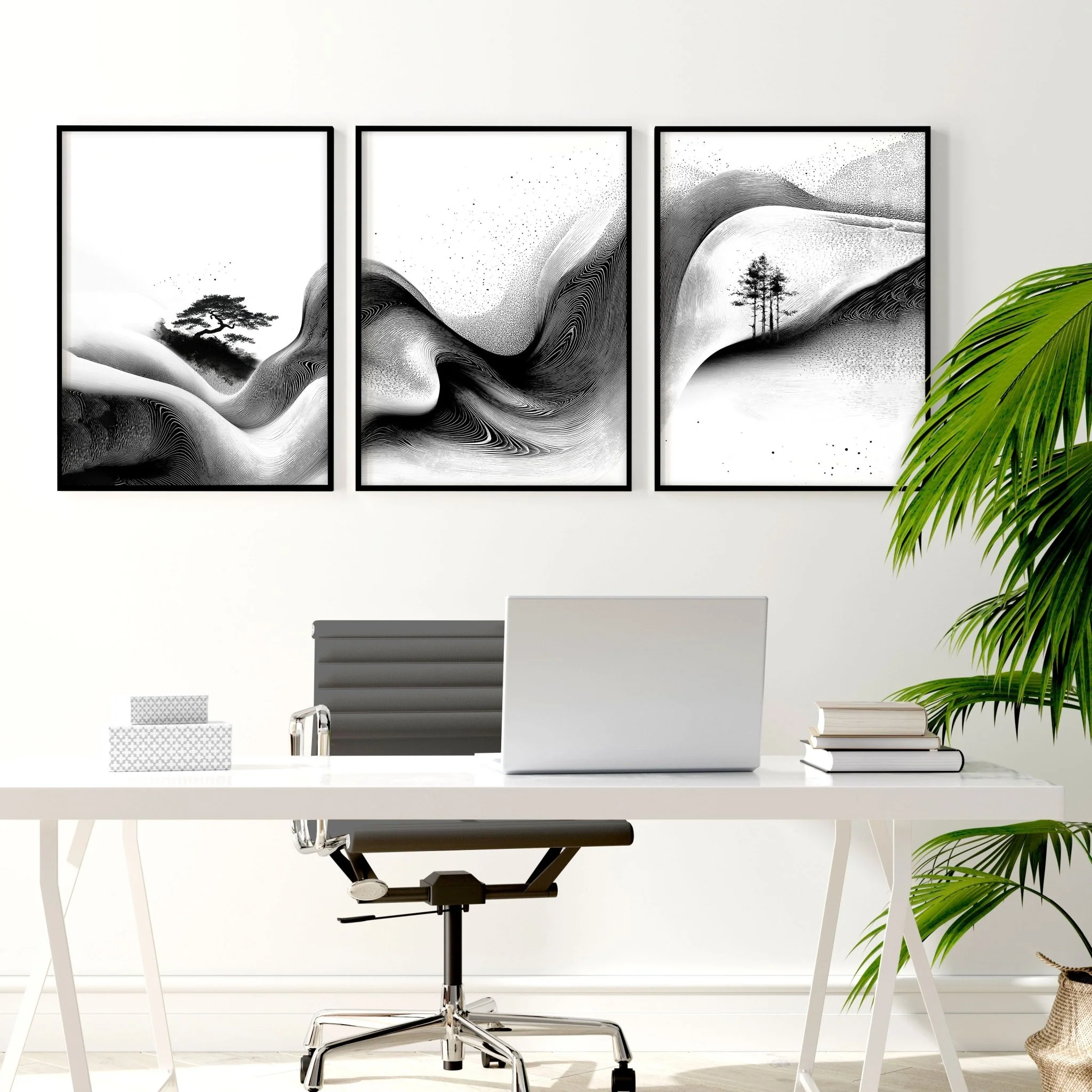 Set of Three Framed Wall Art | Set of 3 Asian Inspired Wall art Prints - Image 2