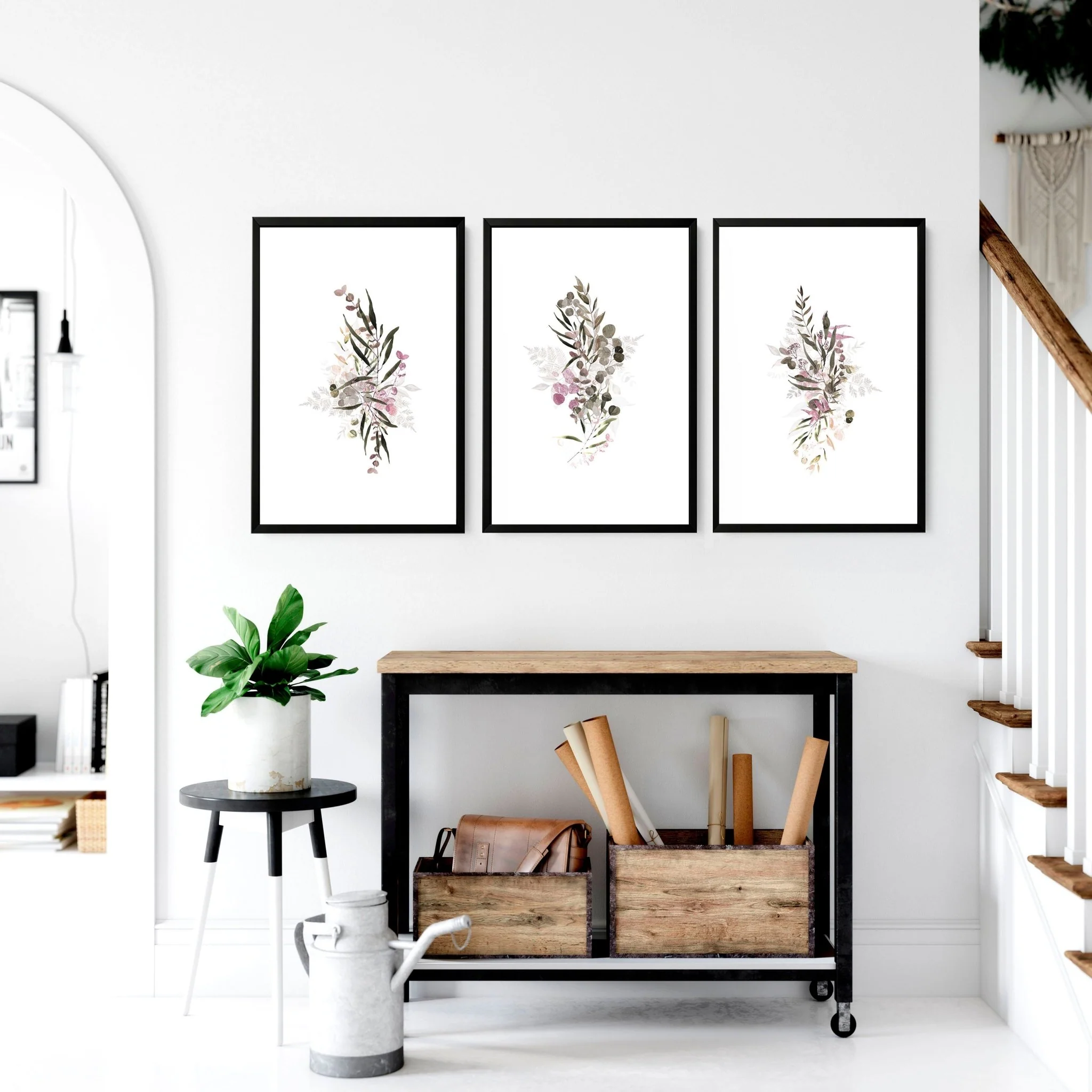 Artwork for kitchens | set of 3 Boho Chic wall art prints - Image 3