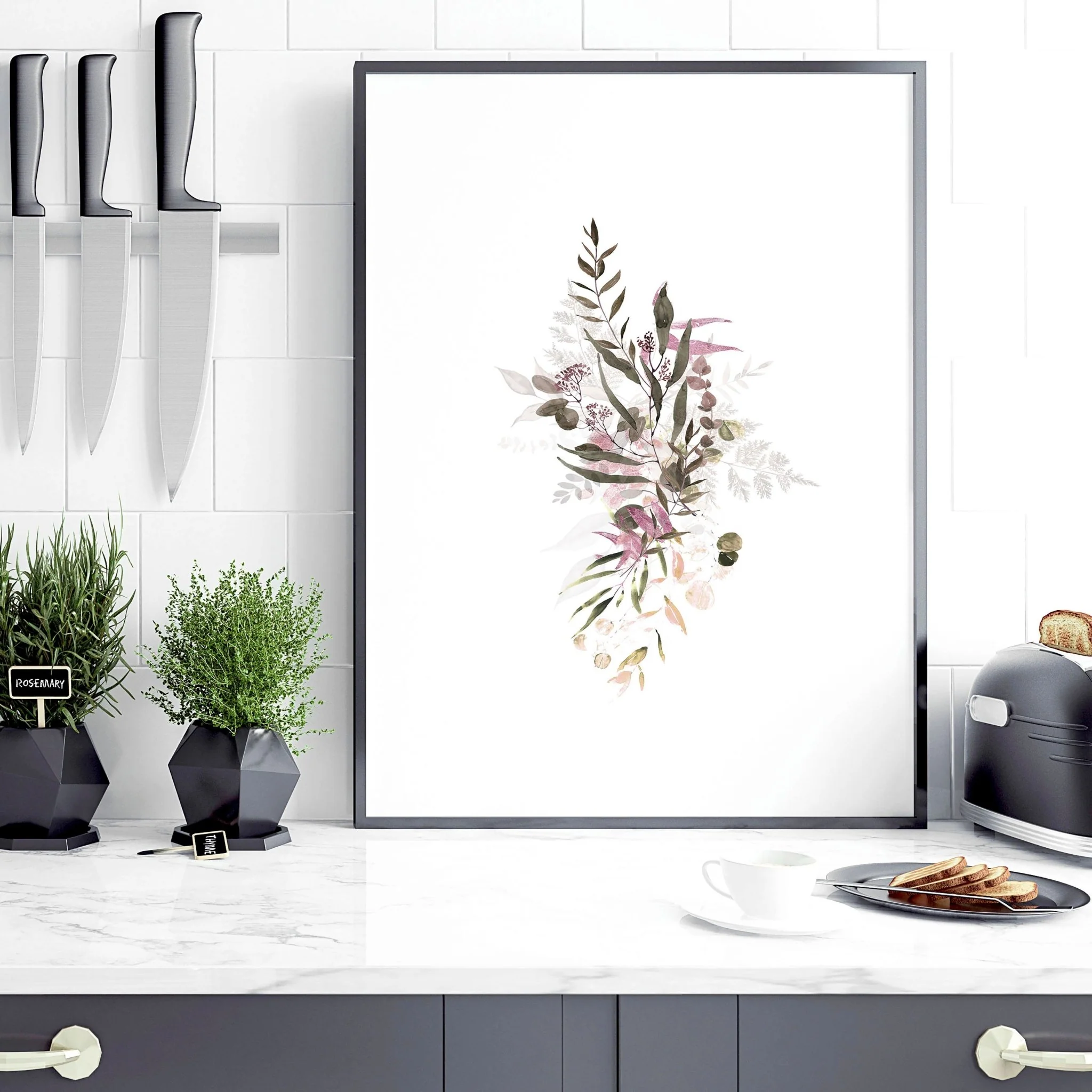 Artwork for kitchens | set of 3 Boho Chic wall art prints - Image 5