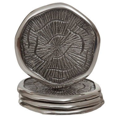 Silva Set Of Four Oak Effect Silver Top Coasters - Image 10