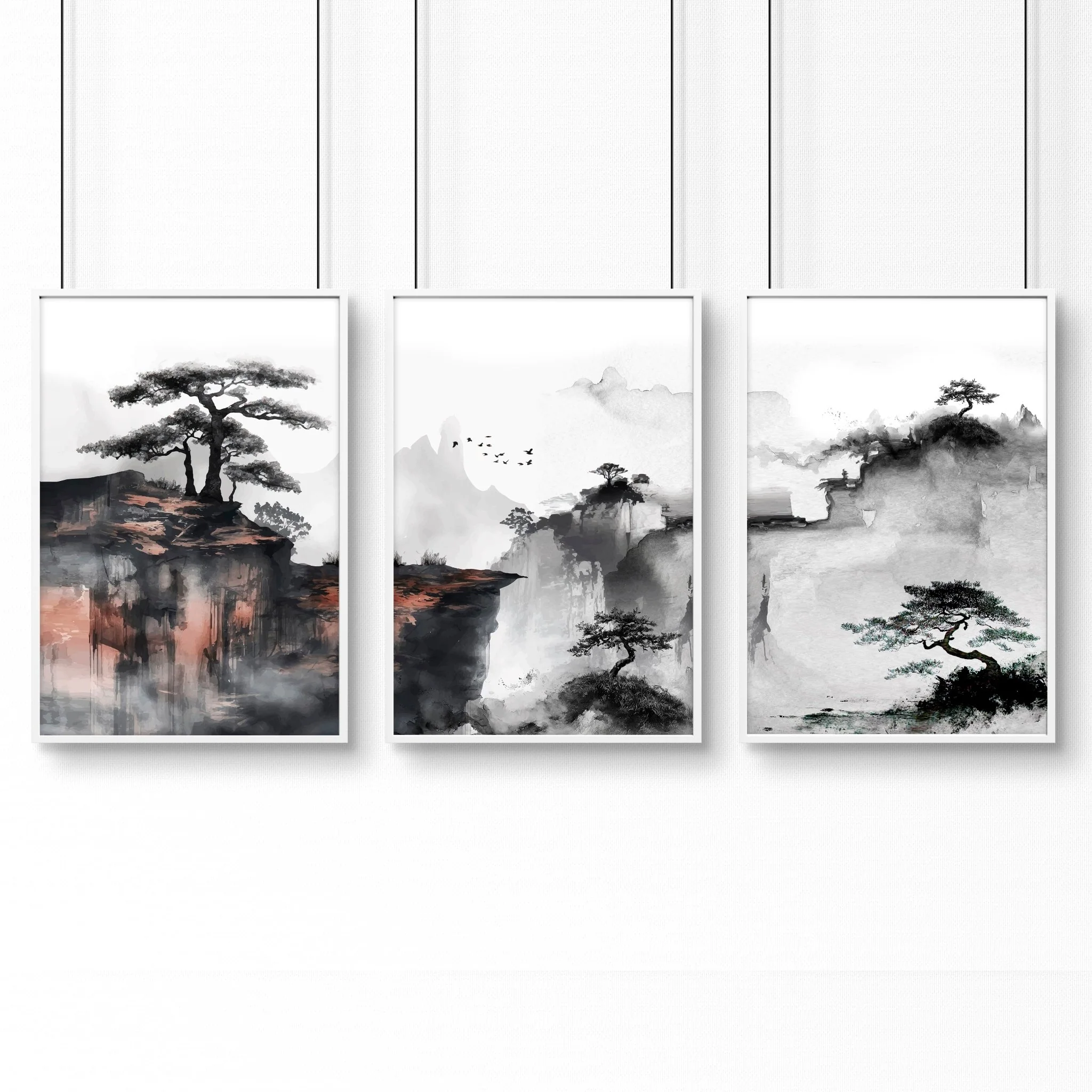 Small Framed Pictures | Set of 3 Asian Inspired Wall art Prints - Image 17