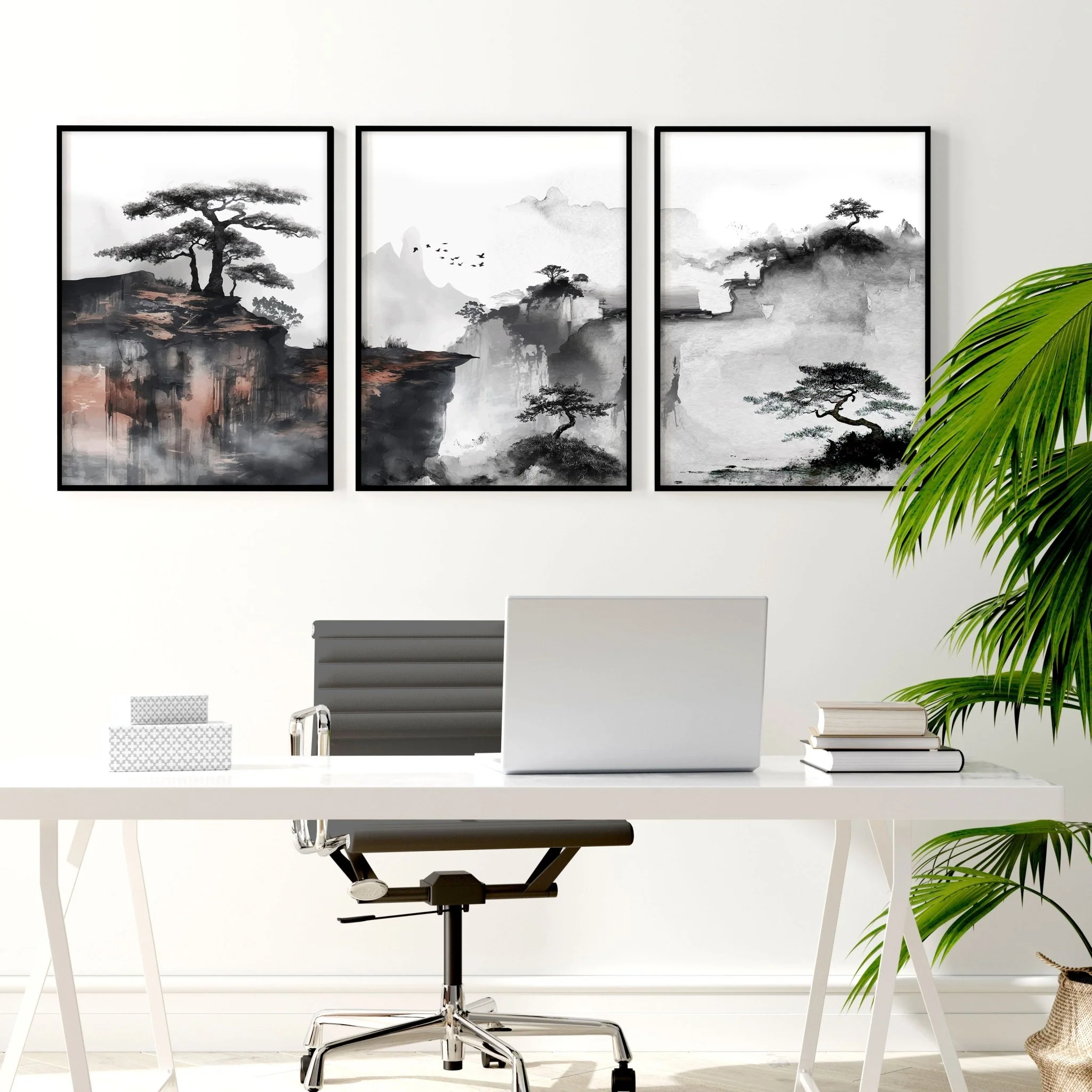 Small Framed Pictures | Set of 3 Asian Inspired Wall art Prints - Image 4