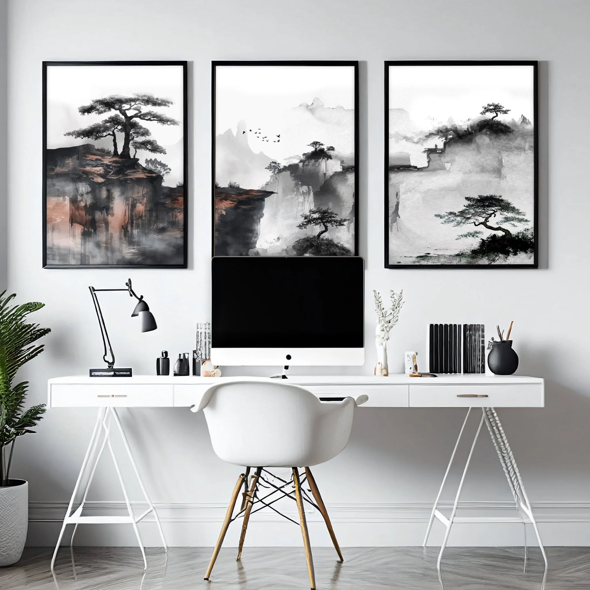 Small Framed Pictures | Set of 3 Asian Inspired Wall art Prints - Image 6