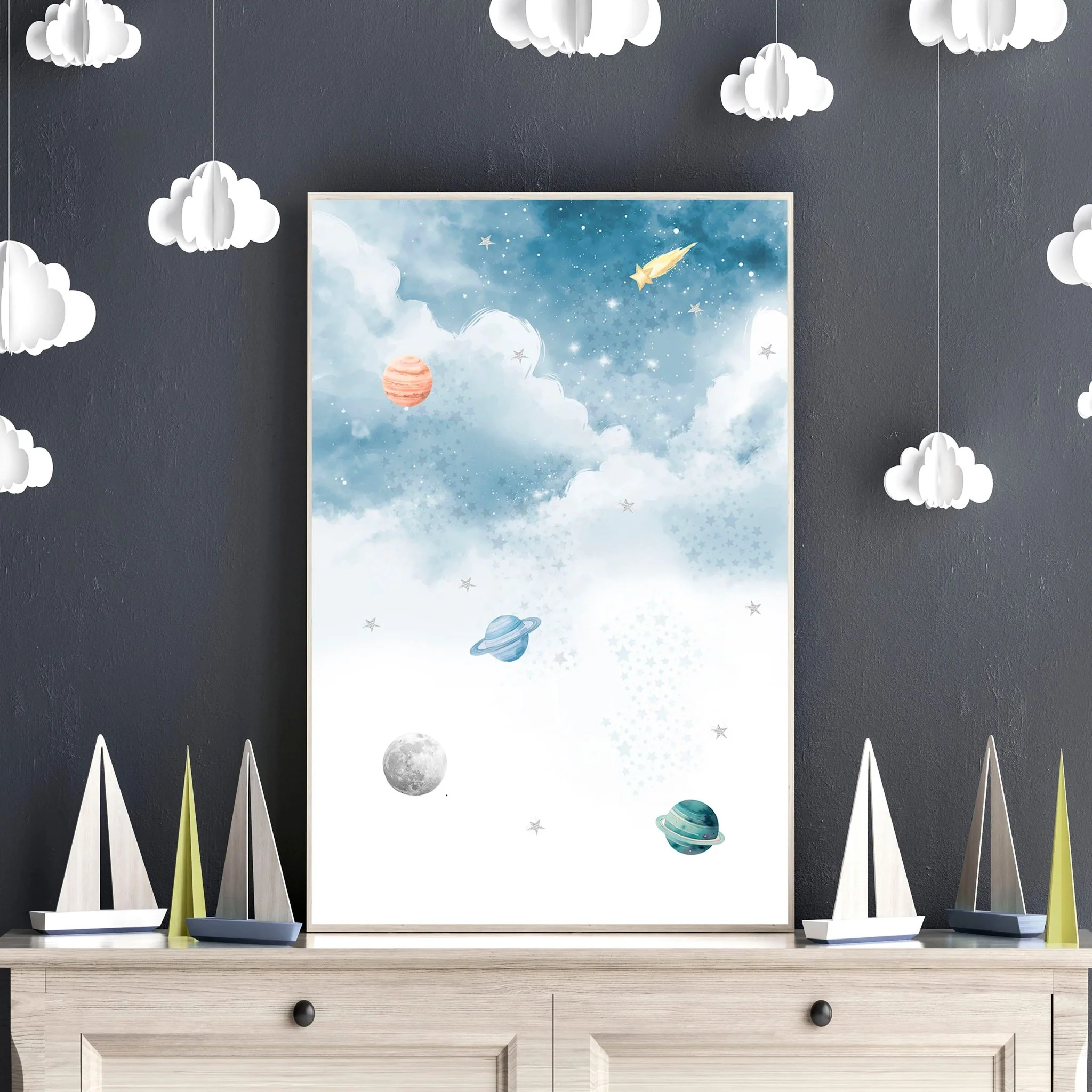 Space Nursery | Set of 3 wall art prints - Image 5