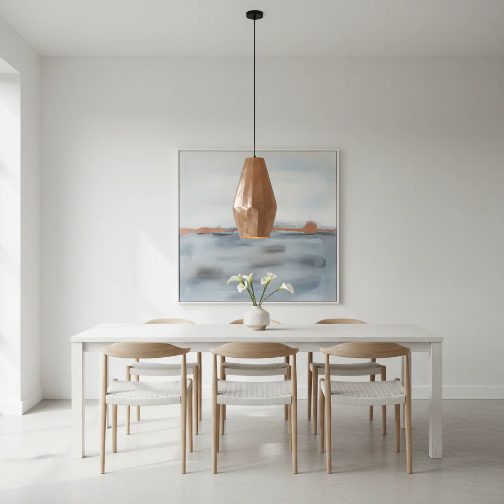 Stockholm Aluminium Copper Finish Large Pendant Light - Image 4
