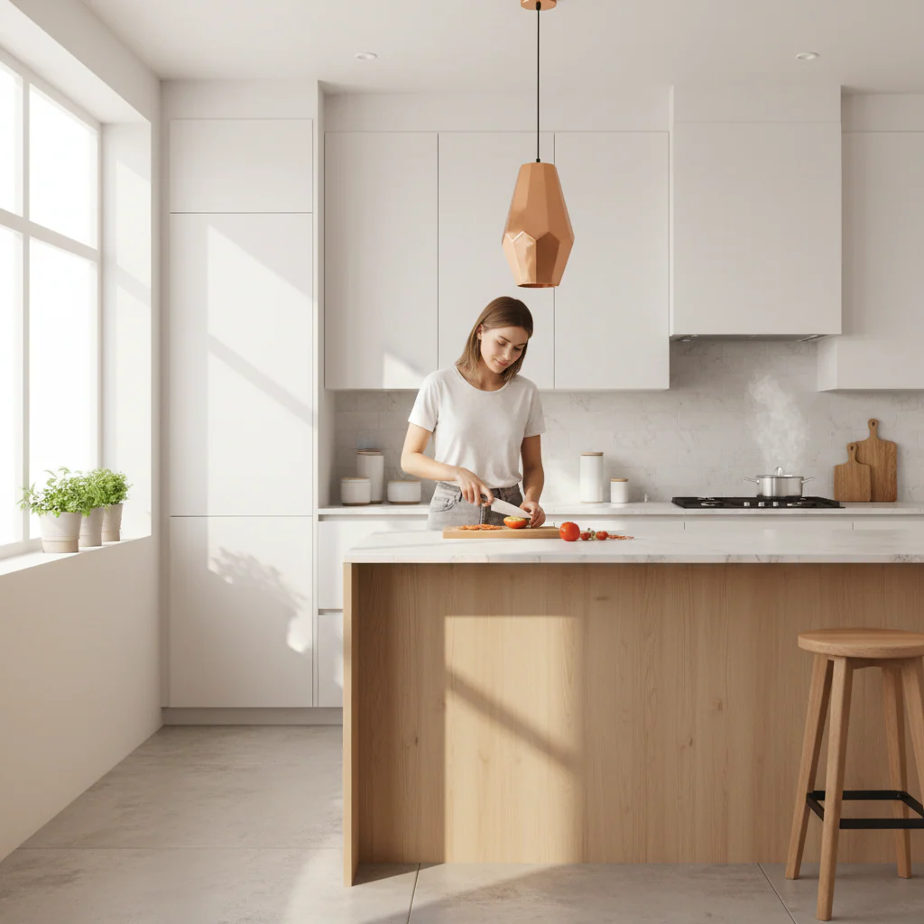 Stockholm Aluminium Copper Finish Small Pendant Light - Image 2