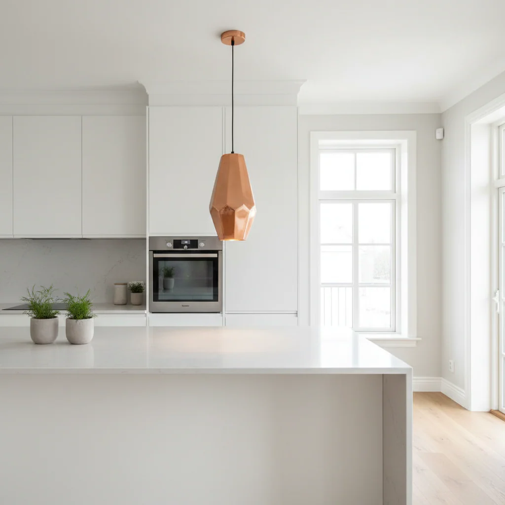 Stockholm Aluminium Copper Finish Small Pendant Light - Image 3