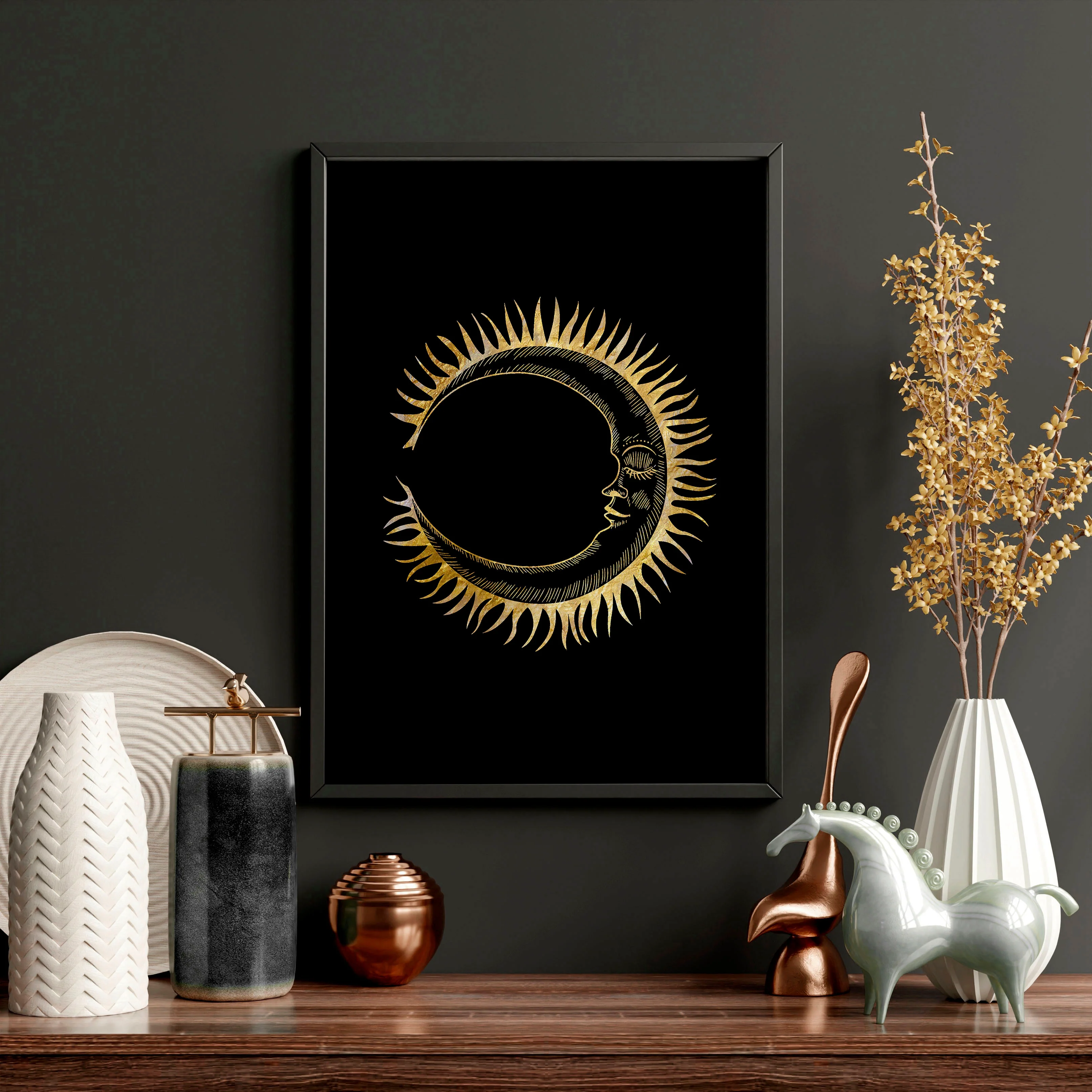 Sun and moon wall art | set of 2 wall art prints - Image 5