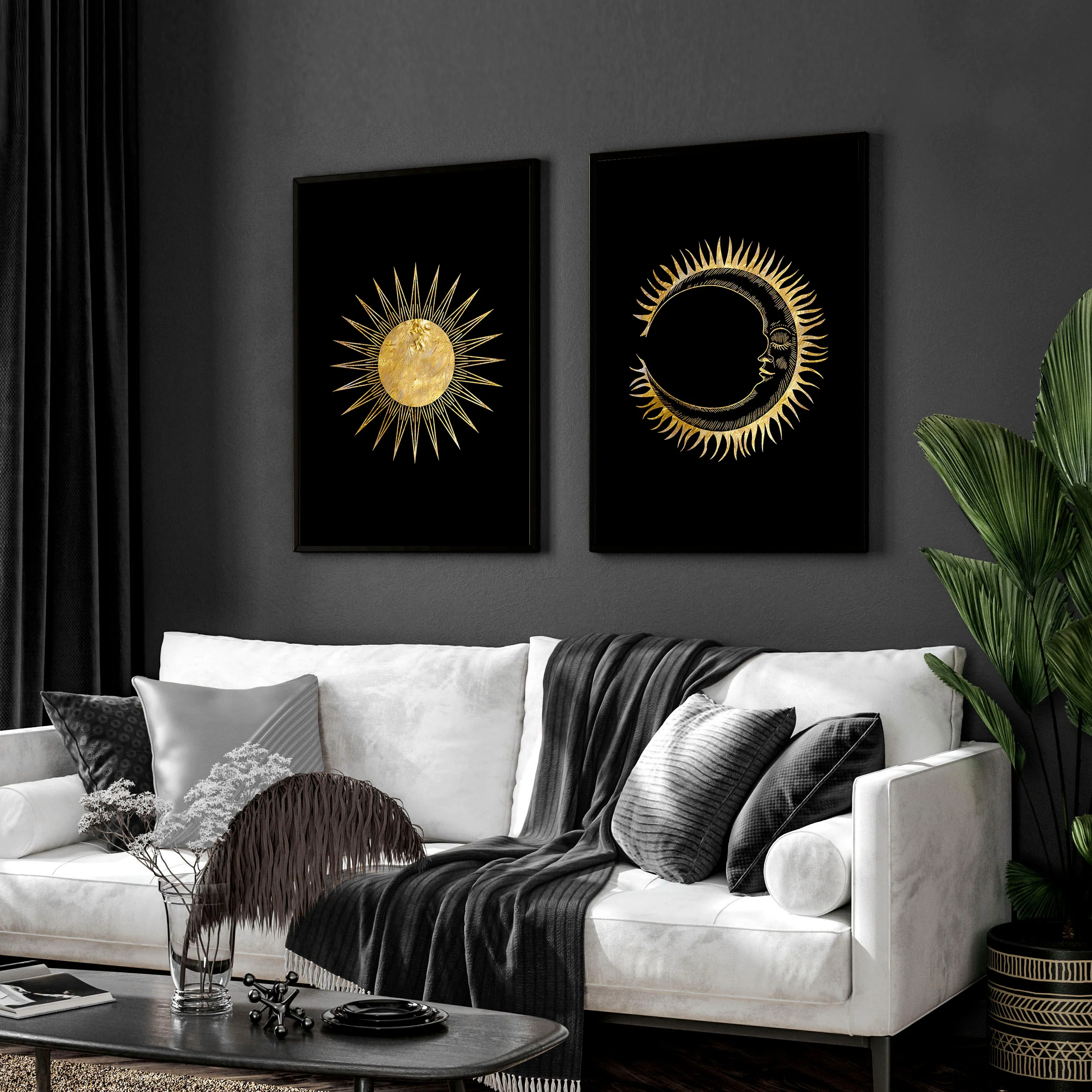 Sun and moon wall art | set of 2 wall art prints - Image 6