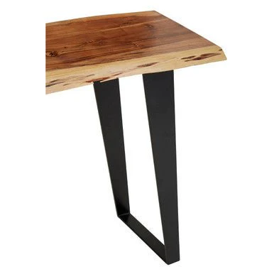 Surax Acacia Wood And Looped Iron Base Console Table - Image 11