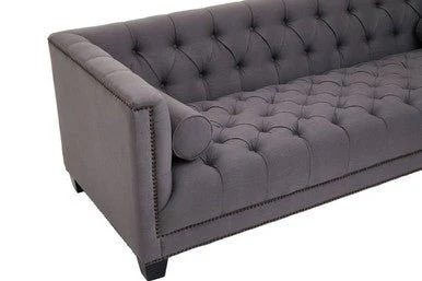 Surina 3 Seat Grey Fabric Sofa - Image 11