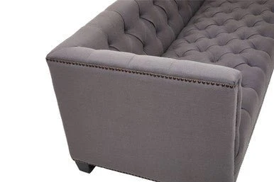 Surina 3 Seat Grey Fabric Sofa - Image 14