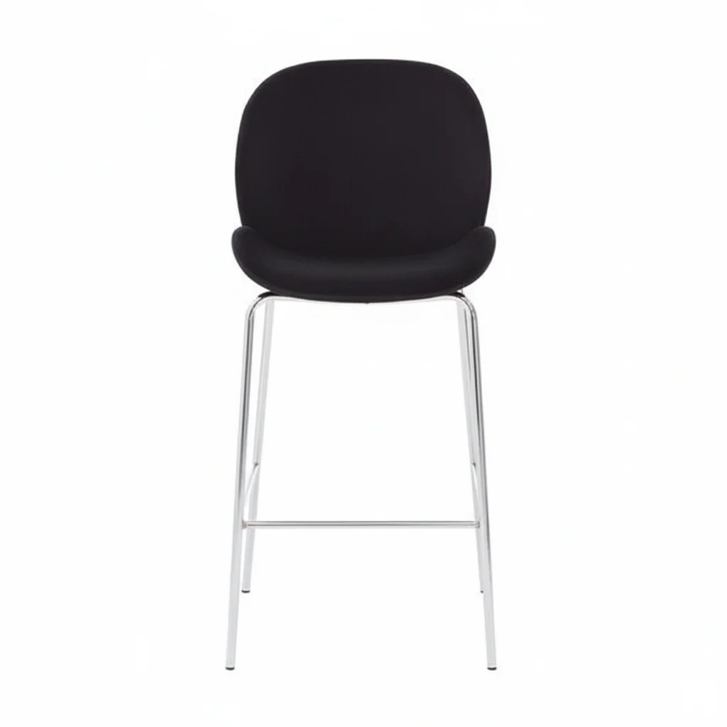 Tamzin Black Velvet Chrome Finish Bar Chair