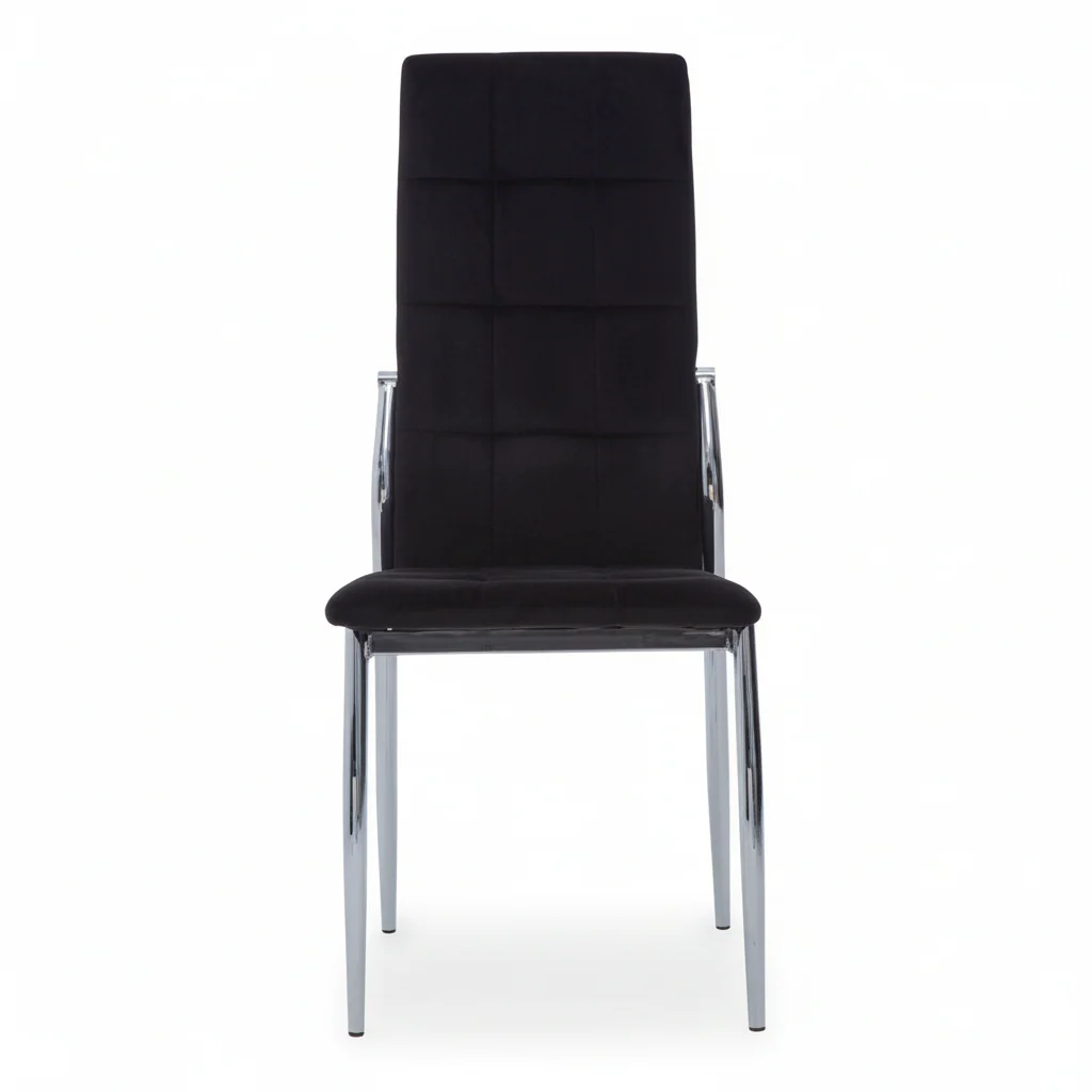 Tamzin Black Velvet High Back Dining Chair