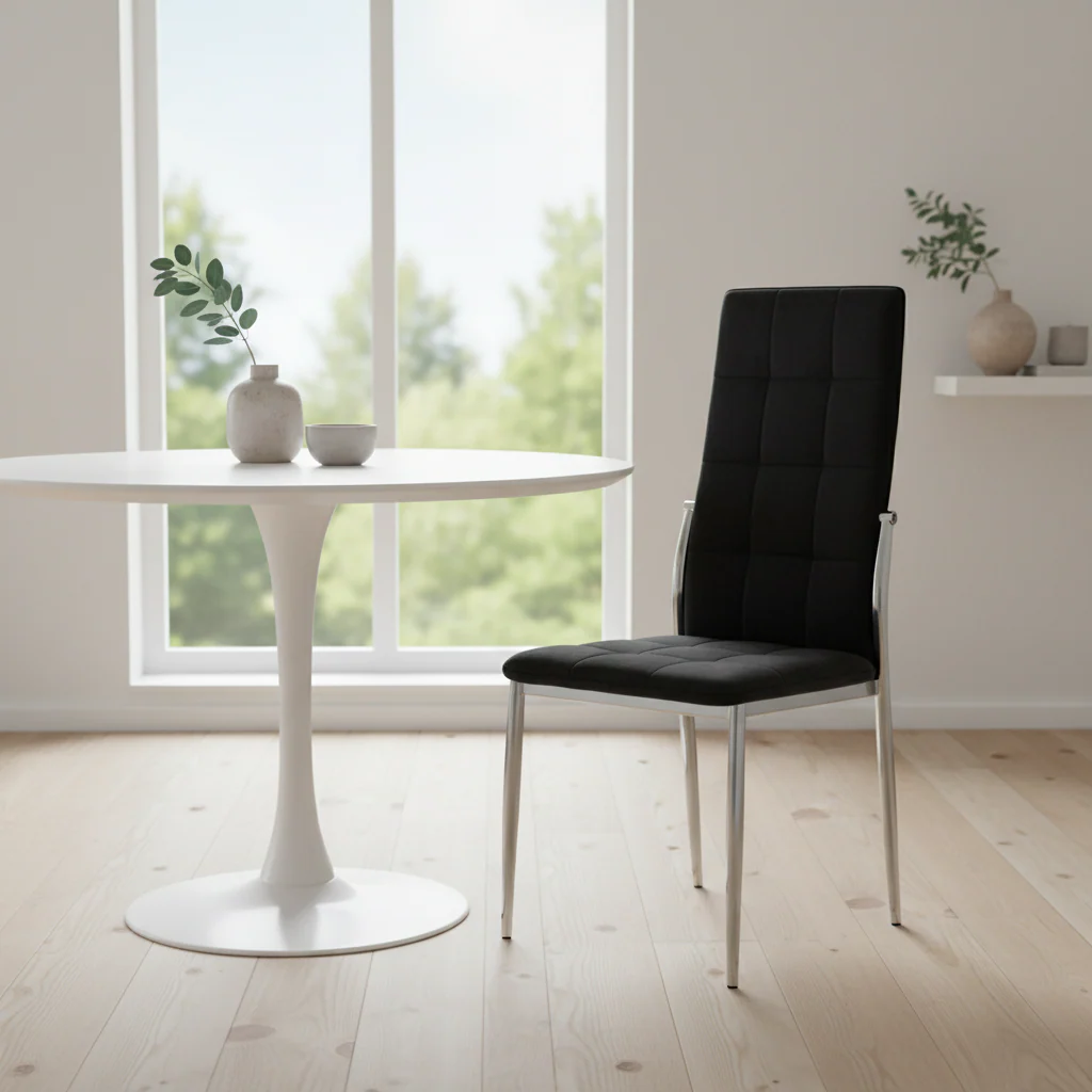 Tamzin Black Velvet High Back Dining Chair - Image 3