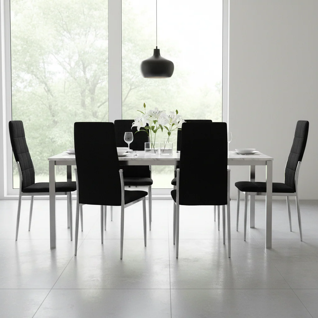 Tamzin Black Velvet High Back Dining Chair - Image 4