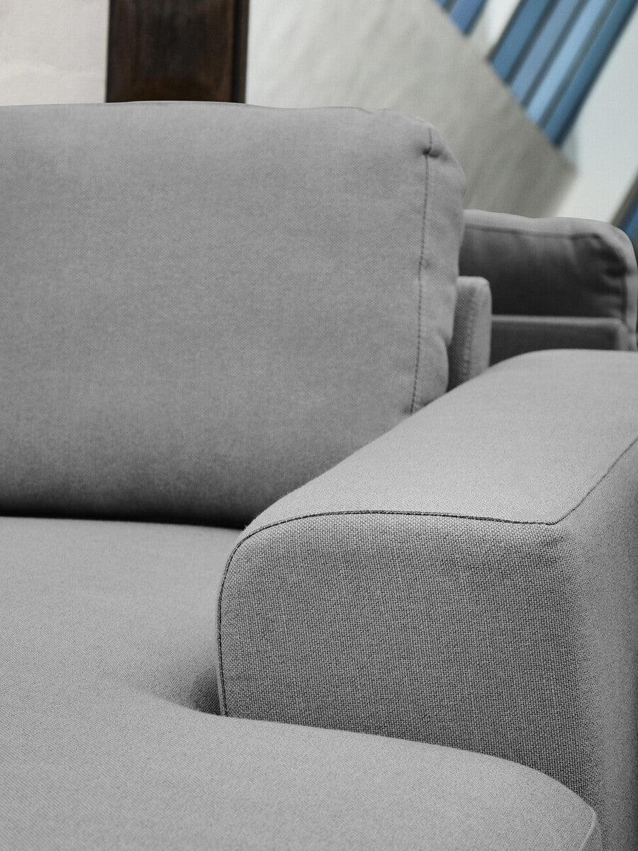 Toulon 3 Seat Grey Fabric Right Chaise Sofa - Image 12