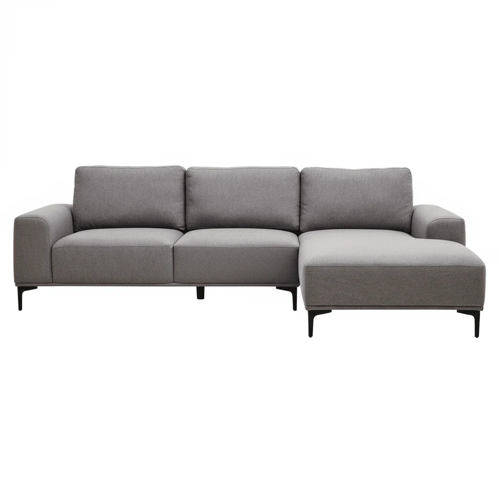 Toulon 3 Seat Grey Fabric Right Chaise Sofa - Image 4