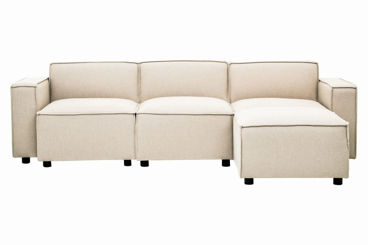 Toulouse Cream Fabric Right Arm Sofa - Image 14