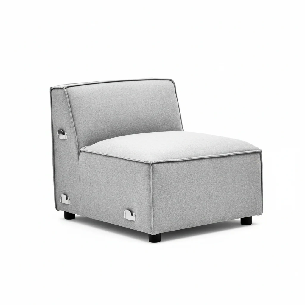 Toulouse Grey Fabric Armless Sofa