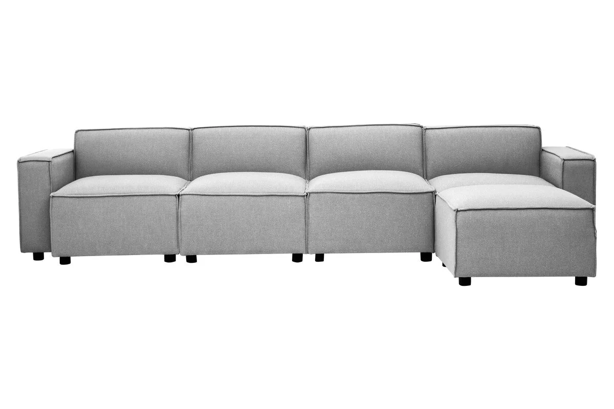 Toulouse Grey Fabric Armless Sofa - Image 14