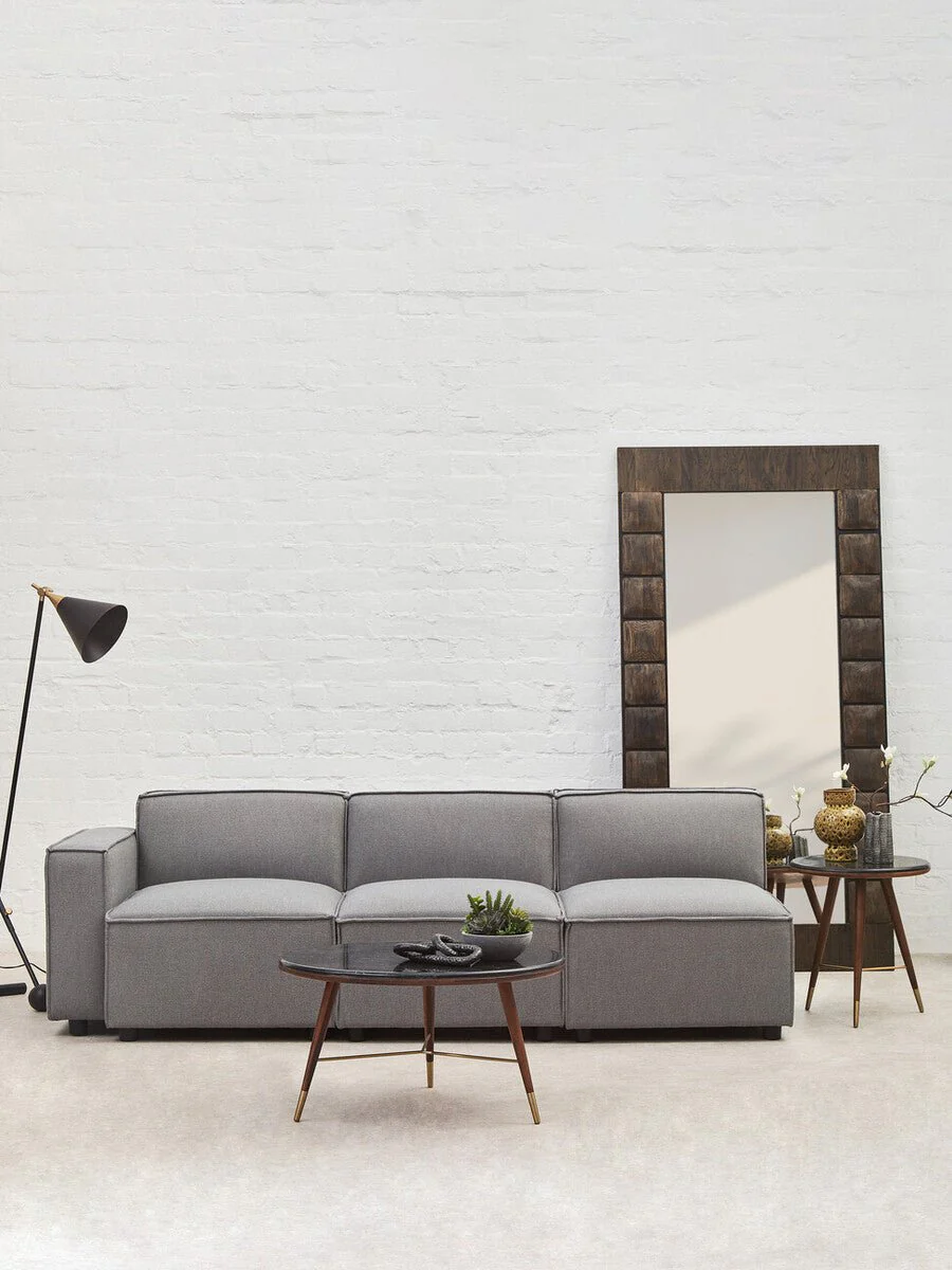 Toulouse Grey Fabric Armless Sofa - Image 19