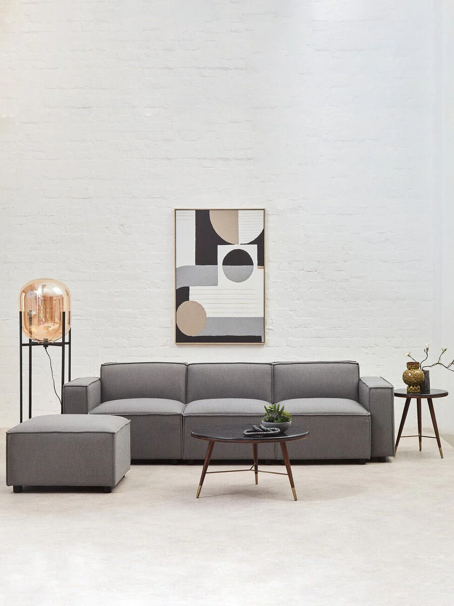 Toulouse Grey Fabric Armless Sofa - Image 26