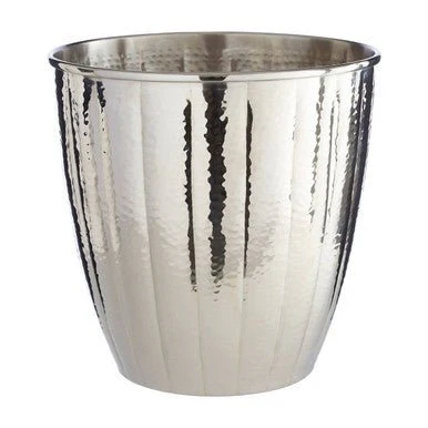 Vaco Hammered Bathroom Nickel Finish Waste Bin - Image 5