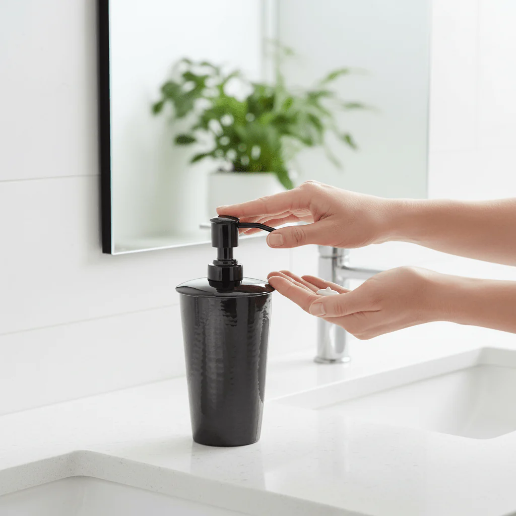 Vaco Hammered Black Nickel Finish Lotion Dispenser - Image 2