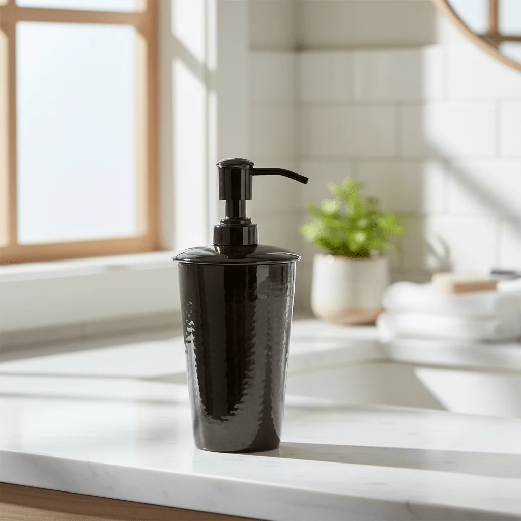 Vaco Hammered Black Nickel Finish Lotion Dispenser - Image 3